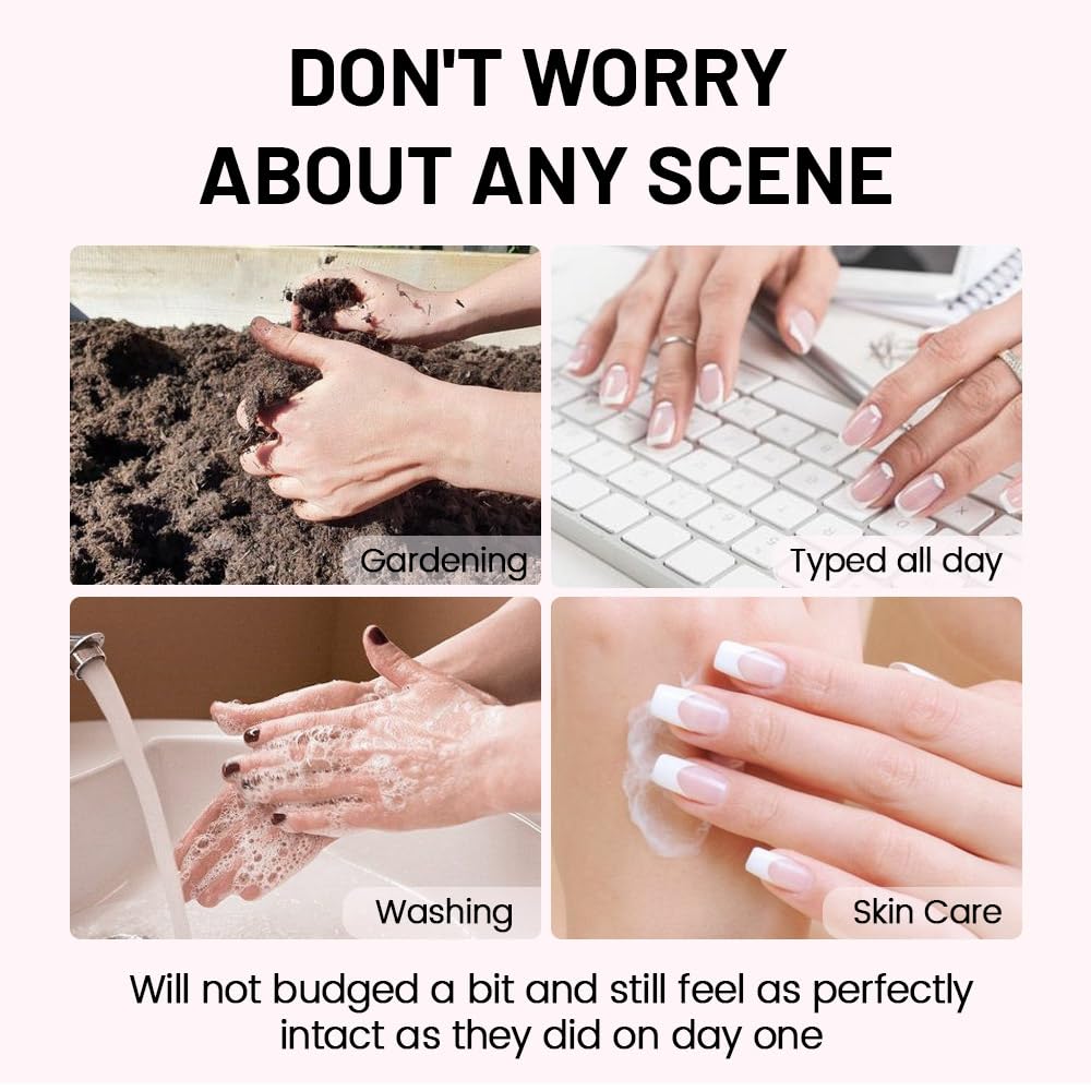 XZMeiLun Floral Press-On Nails worn on hands outdoors
