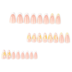 XZMeiLun press-on nails displayed with mini nail file and wooden stick