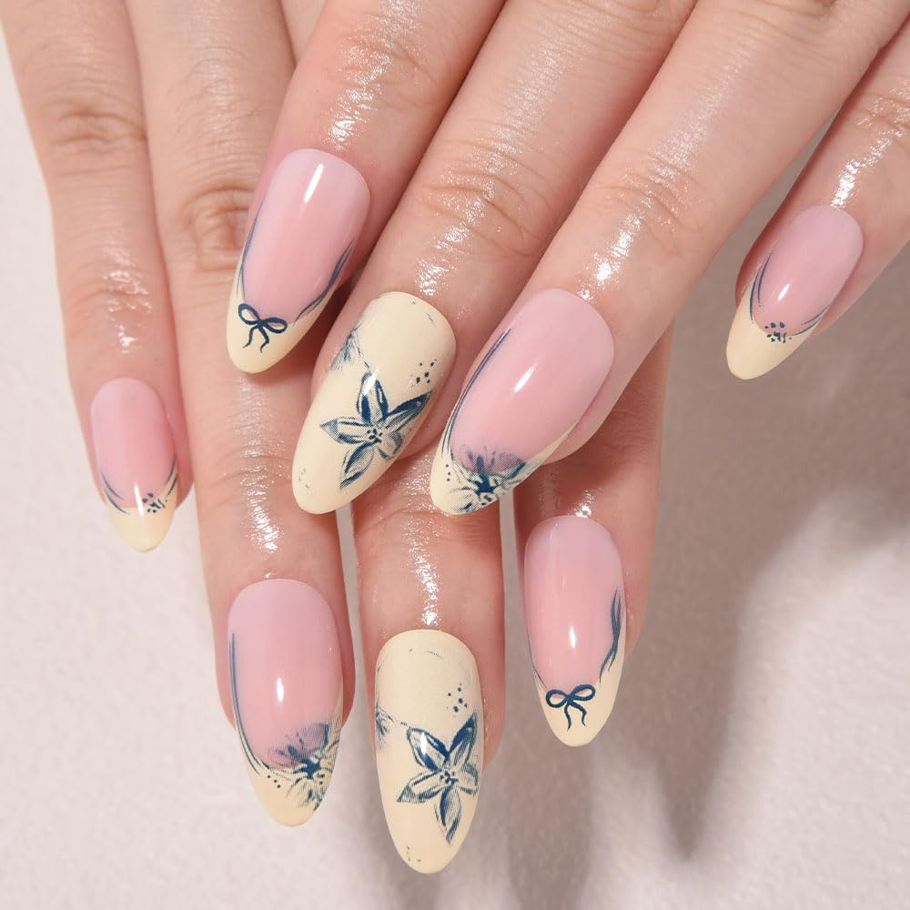 XZMeiLun press on nails kit with jelly adhesive tabs and nail glue