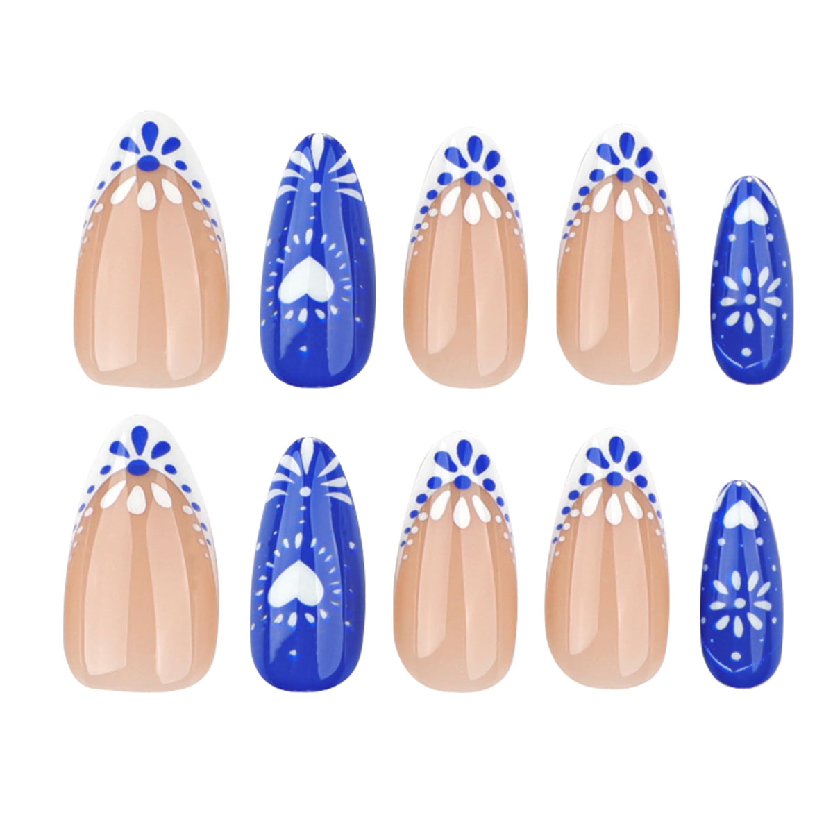 XZMeiLun press on nails kit with jelly adhesive tabs and nail glue