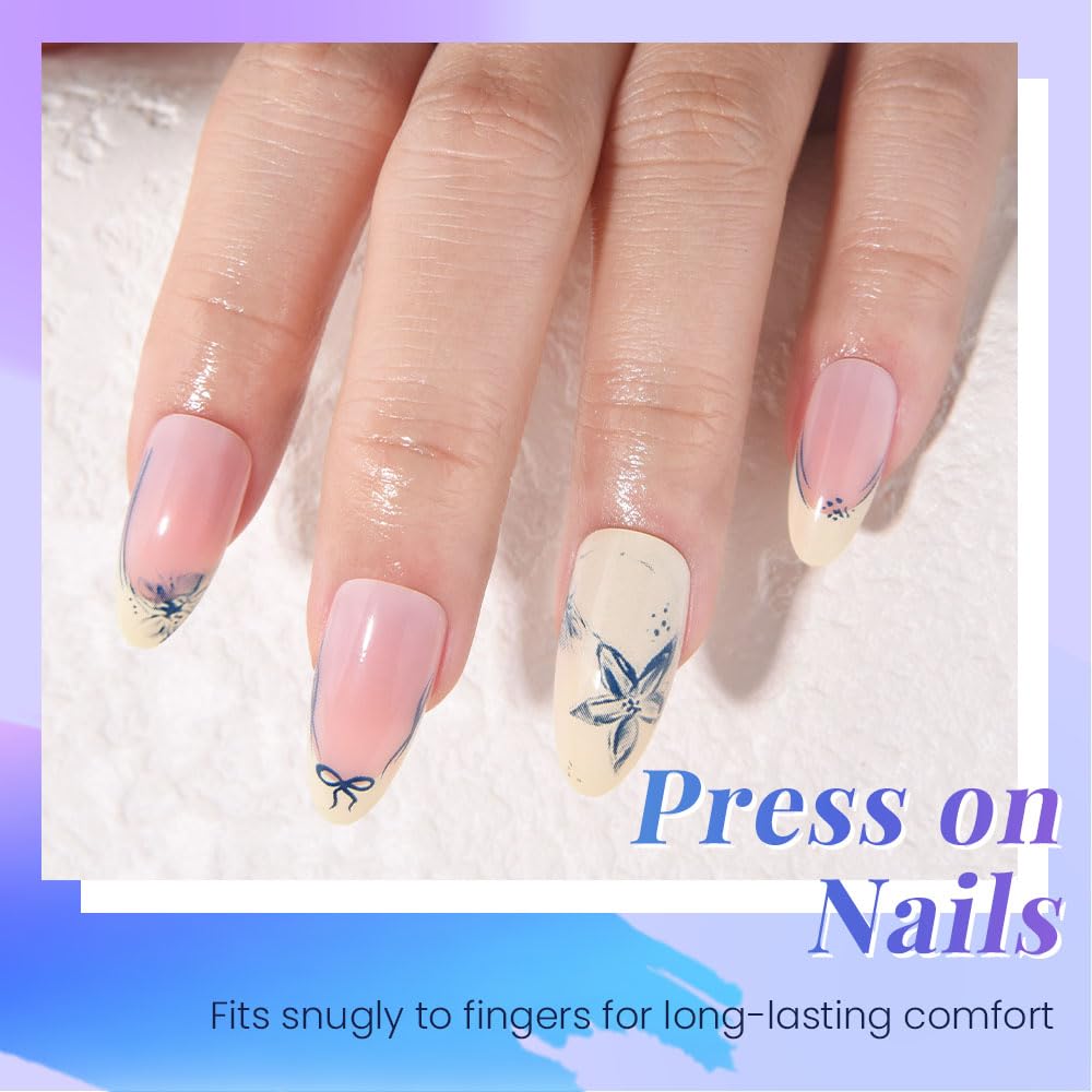 XZMeiLun press on nails with wooden cuticle stick