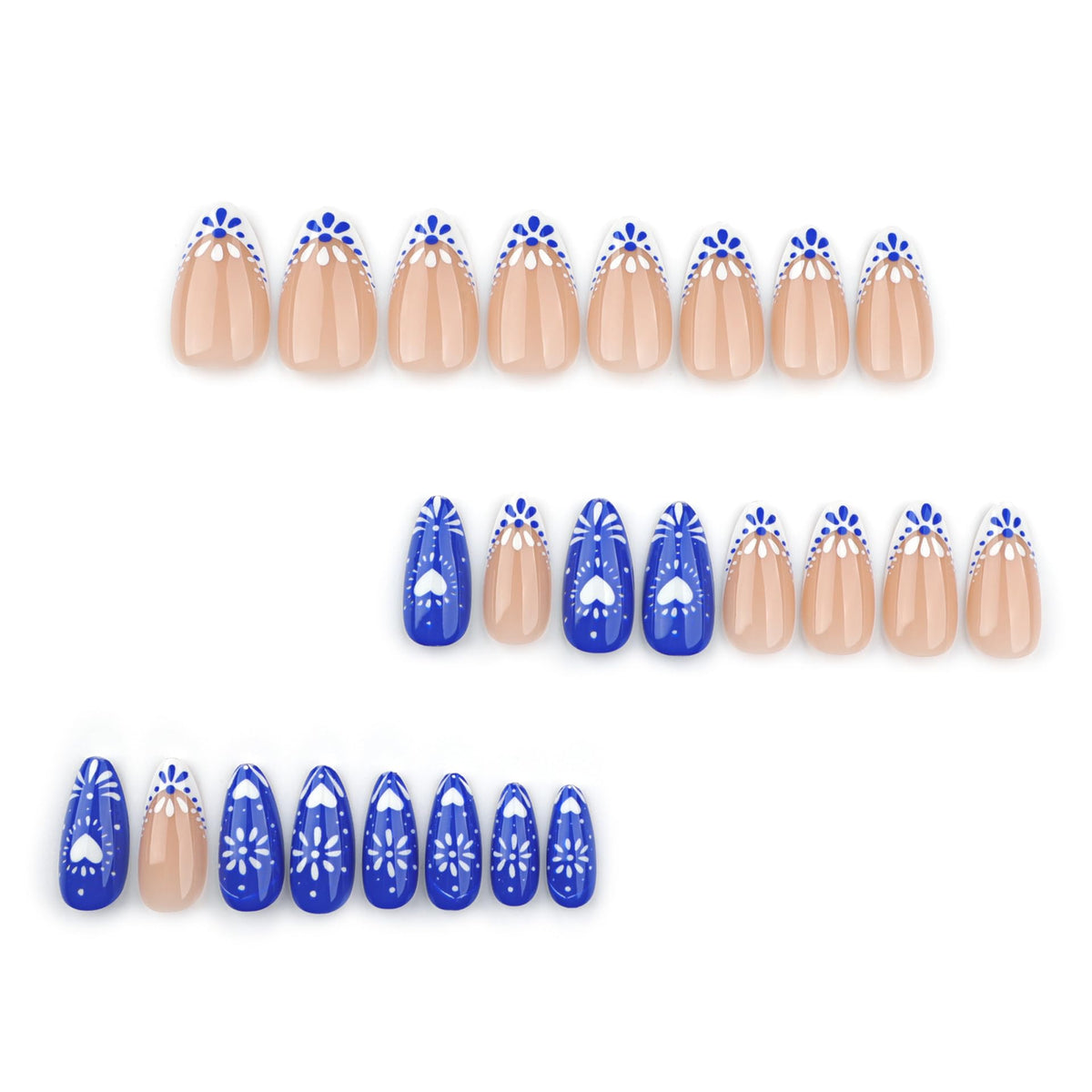 XZMeiLun short almond press on nails with wooden cuticle stick