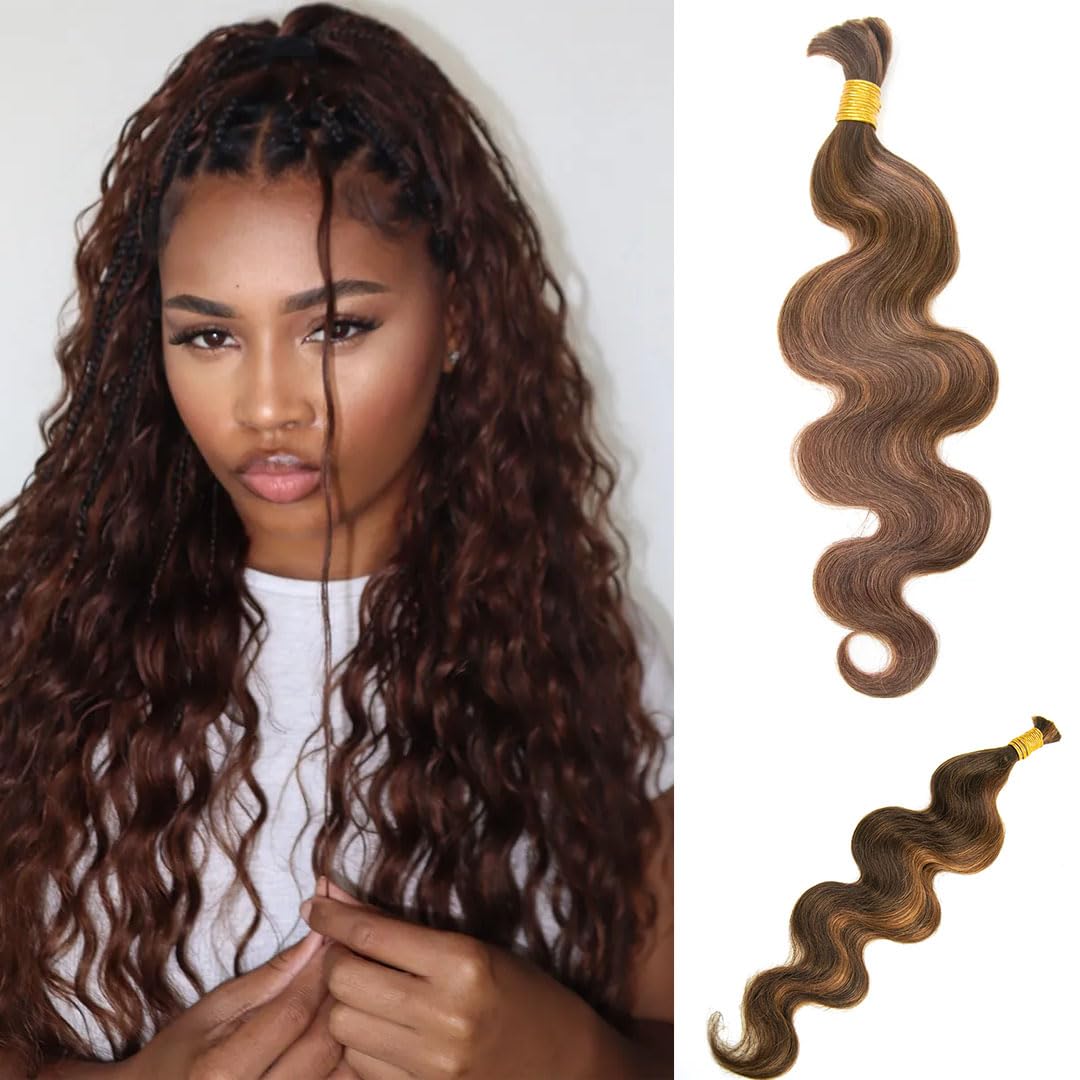 Y WIGS Body Wave Bulk Human Hair 20inch #4/30 front view