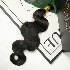 Y WIGS Body Wave Human Braiding Hair on display