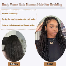 Y WIGS Body Wave Human Braiding Hair packaging details