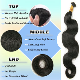 Y WIGS Body Wave Human Braiding Hair styled in boho braids