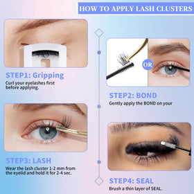Yaiseiko Lash Clusters Kit contents laid out on a flat surface