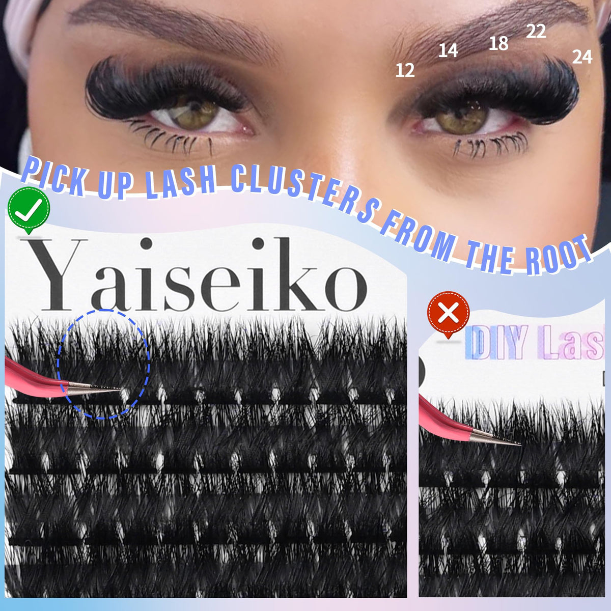Yaiseiko Lash Clusters Kit packaging front view