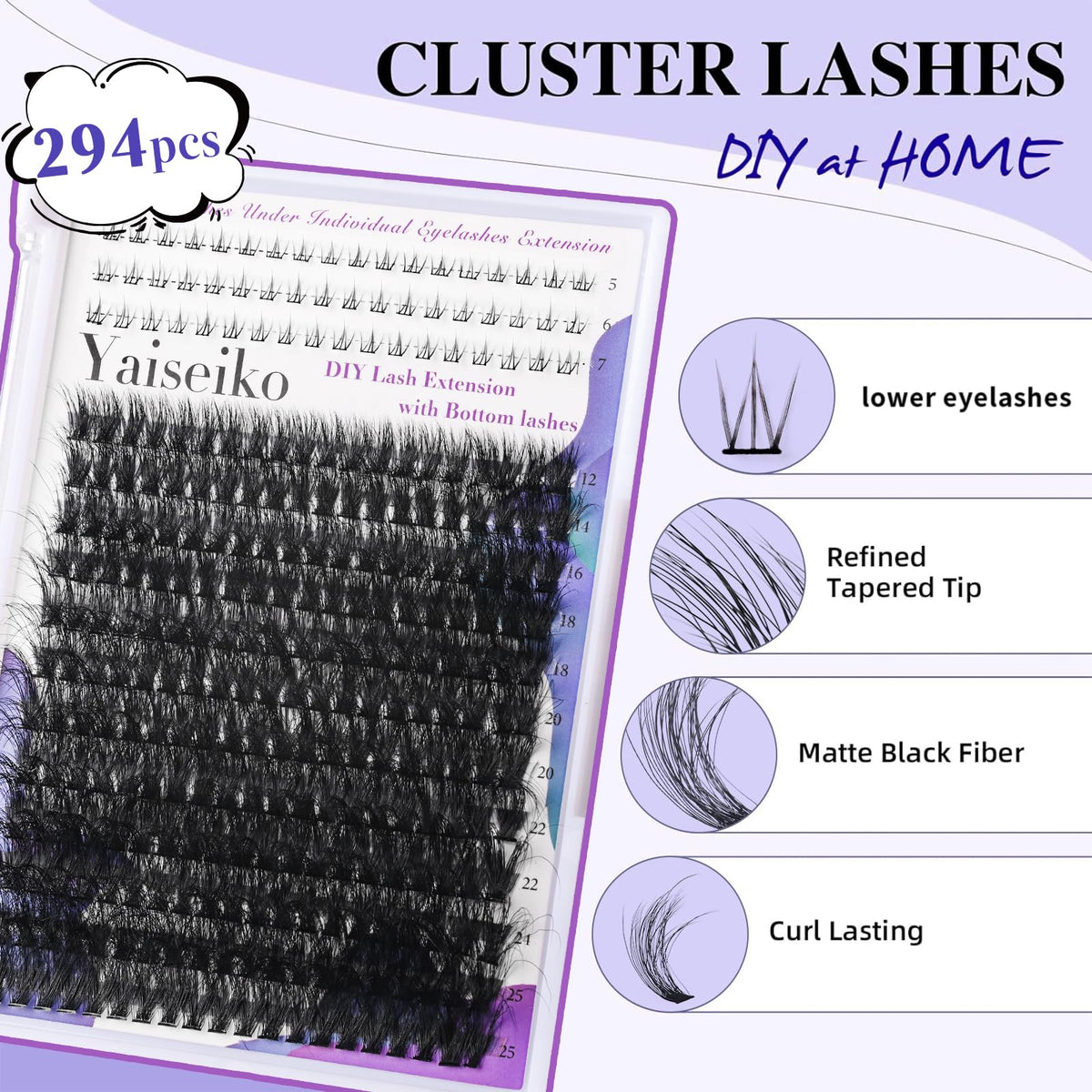 Yaiseiko Lash Clusters with premium PBT synthetic fibres
