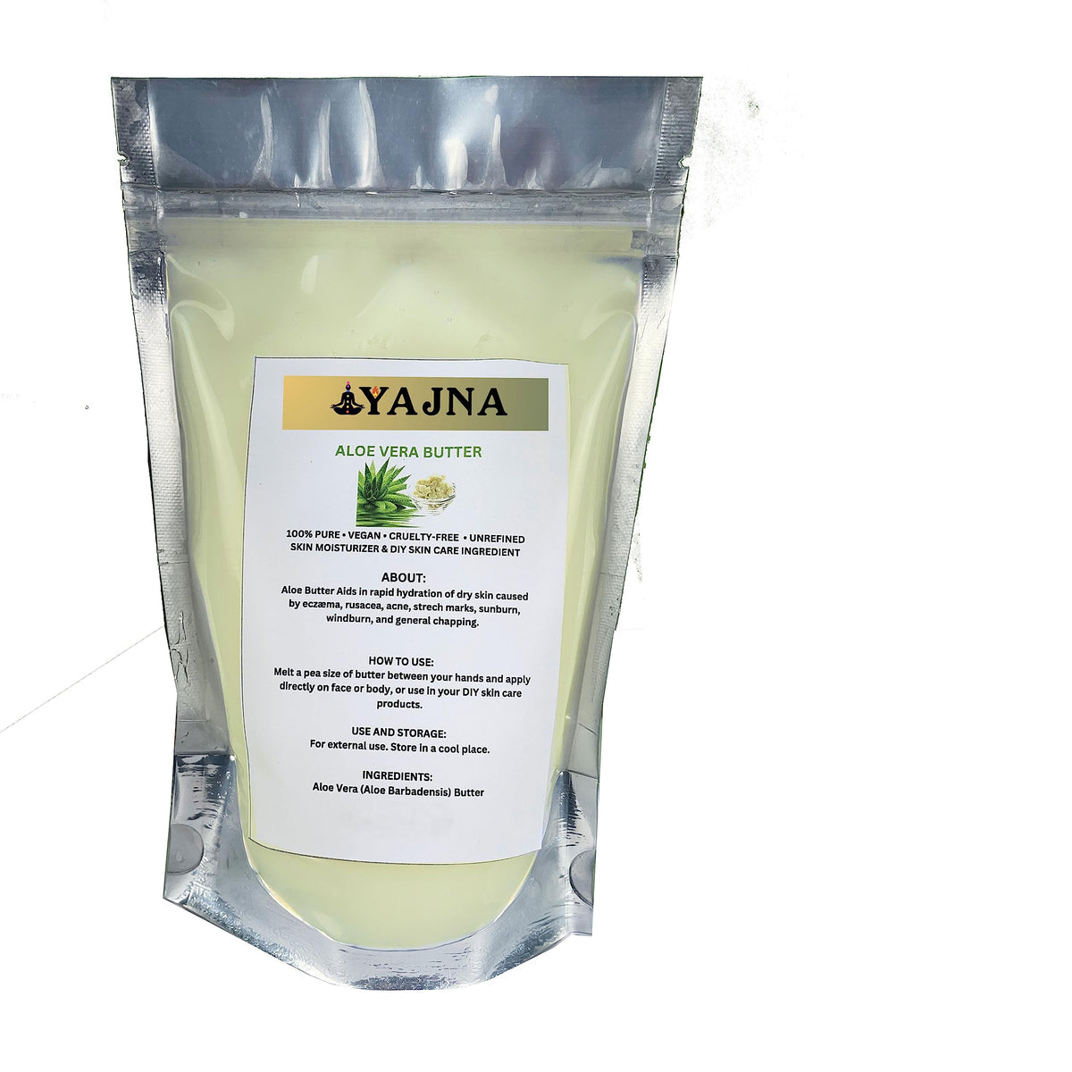 Yajna Organic Raw Aloe Vera Butter 450g front view