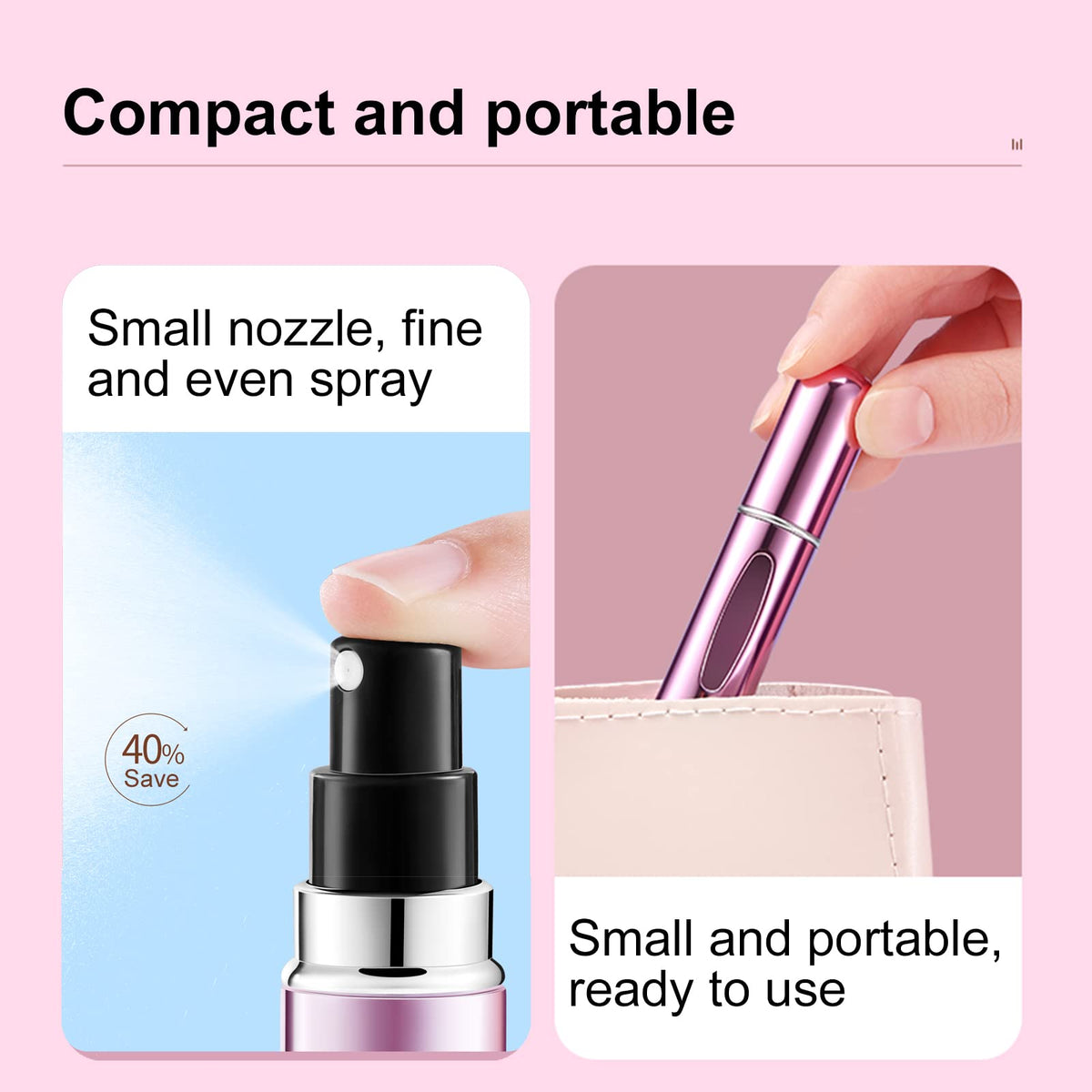 Yamadura Mini Perfume Atomizer Bottle in blue against a white background