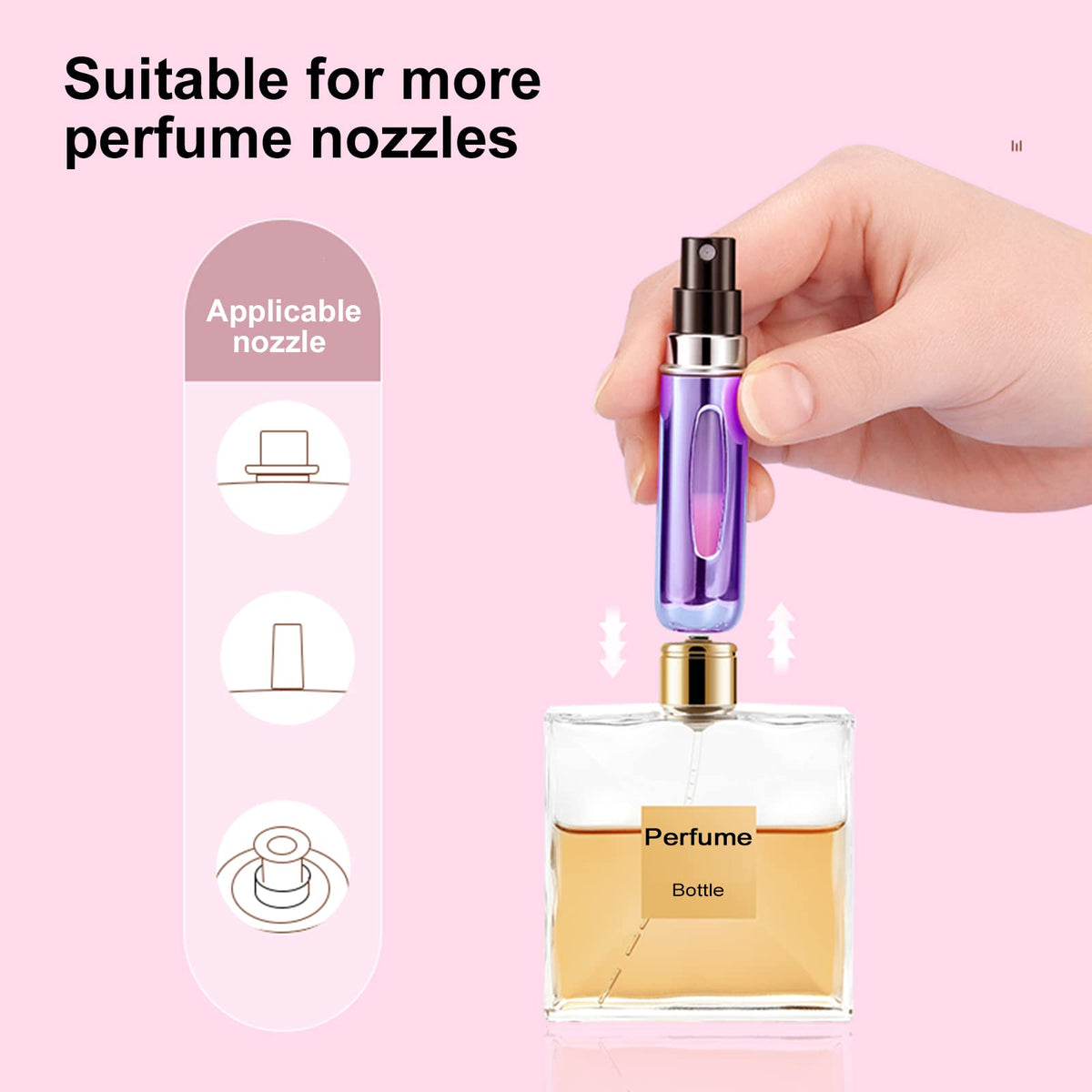 Yamadura Portable Mini Perfume Atomizer Bottle in rose red on a vanity