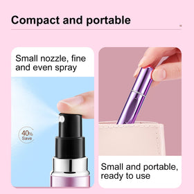 Yamadura Portable Mini Perfume Atomizer Bottle in silver with a mirror reflection