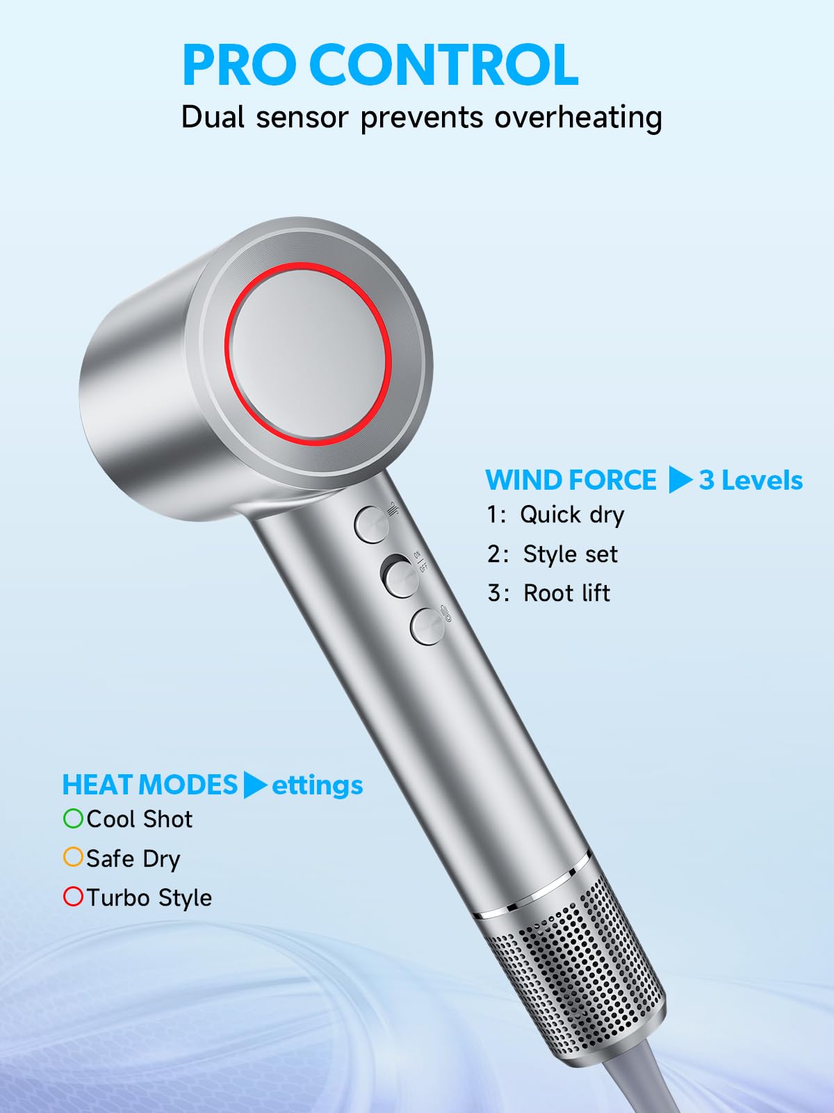 Yammoya Hair Dryer with user styling hair