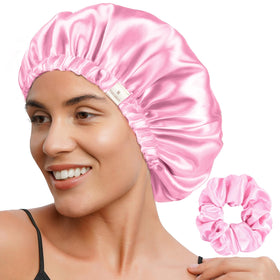 YANIBEST Adjustable Satin Bonnet front view in soft butter-satin
