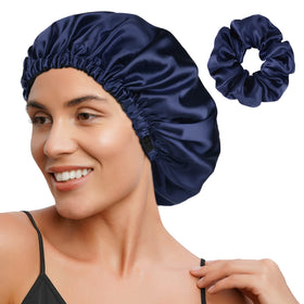 YANIBEST Adjustable Satin Bonnet front view in soft butter-satin material