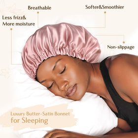 YANIBEST Adjustable Satin Bonnet in use during a skincare routine