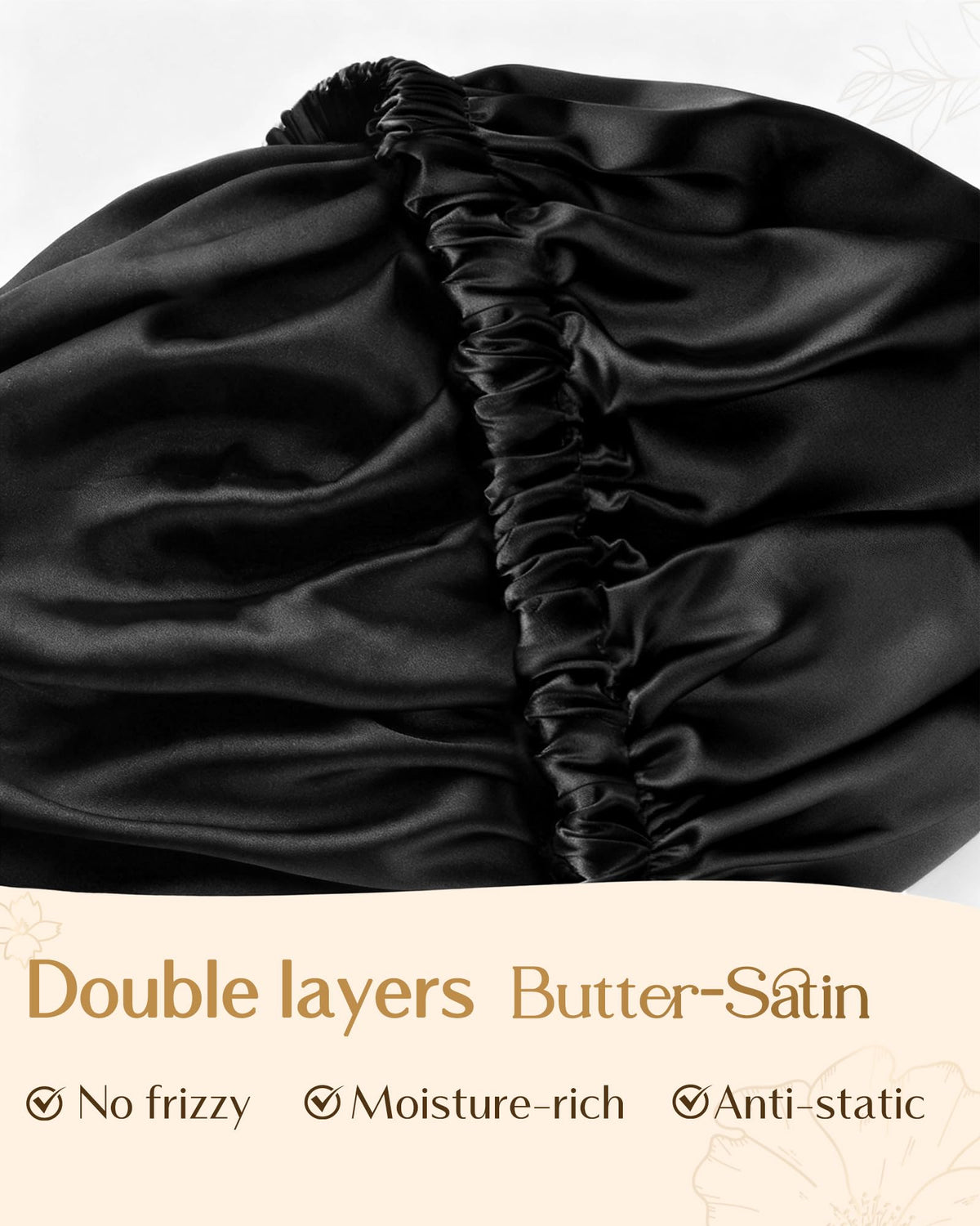 YANIBEST Adjustable Satin Bonnet lifestyle image with model