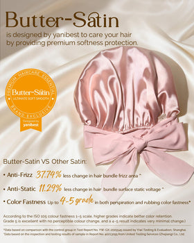 YANIBEST Adjustable Satin Bonnet side view showing tie band