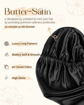 YANIBEST Adjustable Satin Sleep Bonnet laid flat on a surface