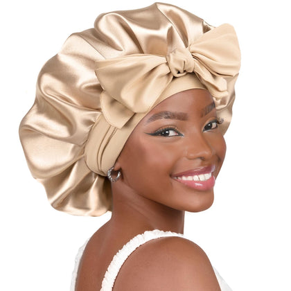 YANIBEST Adjustable Soft Satin Bonnet front view