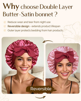 YANIBEST Bonnet displayed with heatless curler