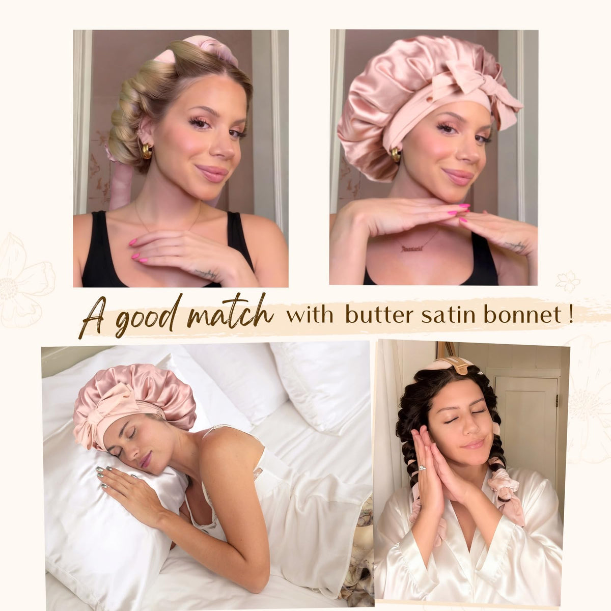 YANIBEST heatless hair curler styled with curls