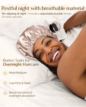 YANIBEST Satin Bonnet adjustable strap detail