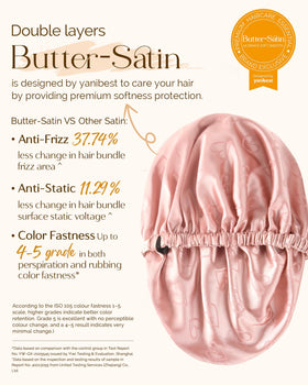 YANIBEST Satin Bonnet displayed in pink colour