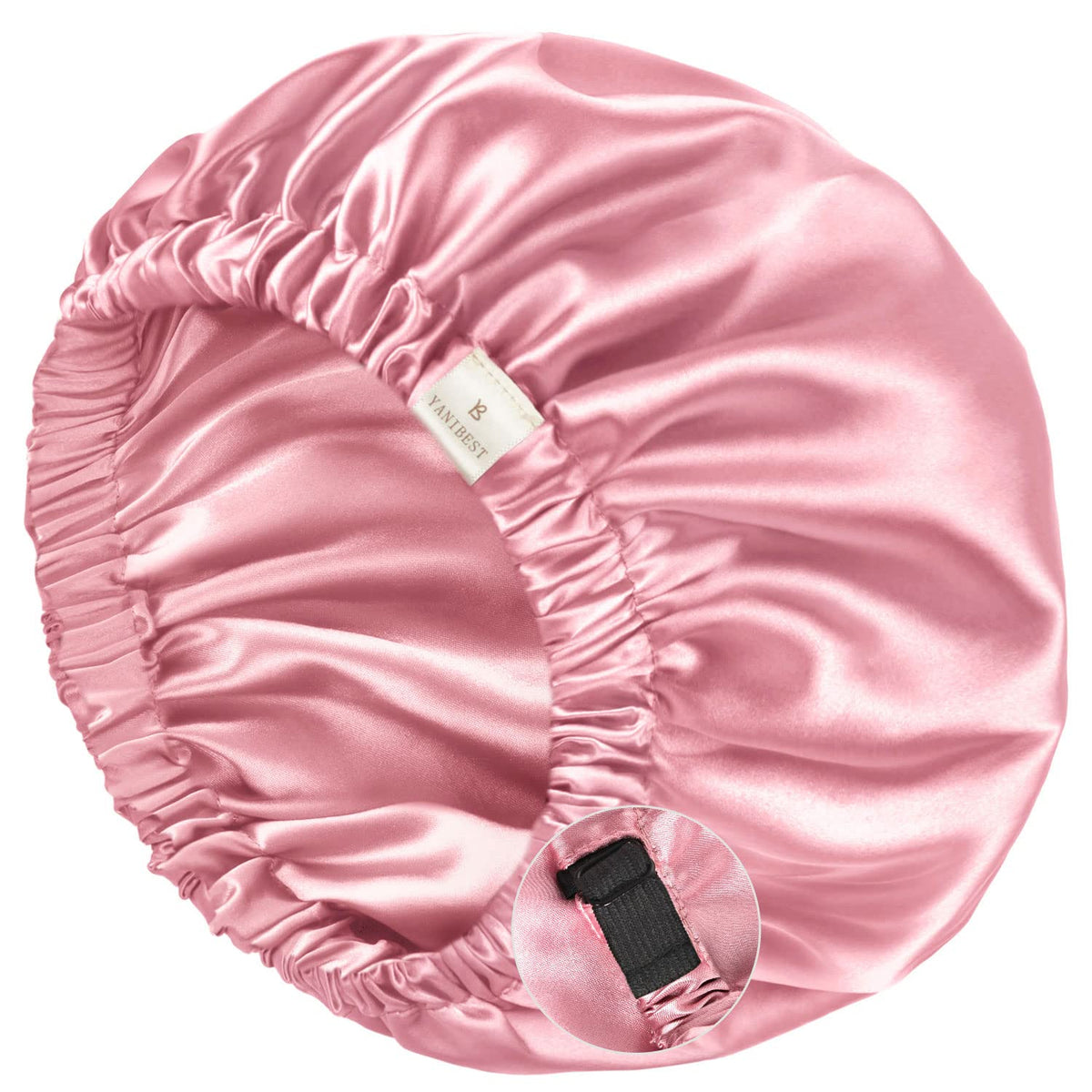 YANIBEST Satin Bonnet front view in black