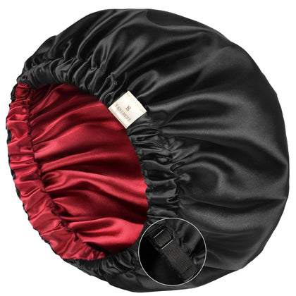 YANIBEST Satin Bonnet front view in black