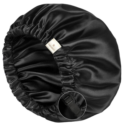 YANIBEST Satin Bonnet front view in black