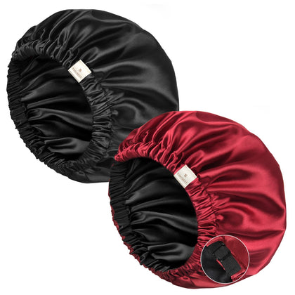 YANIBEST Satin Bonnet front view in black