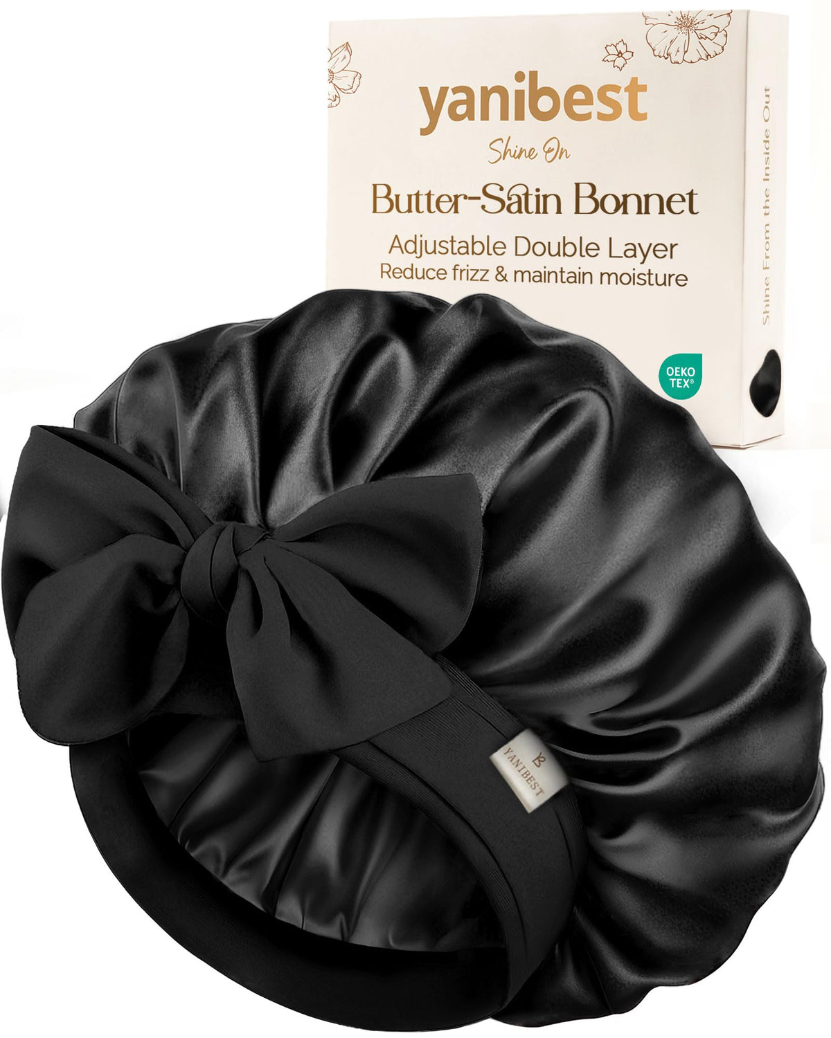 YANIBEST Satin Bonnet front view in soft satin fabric