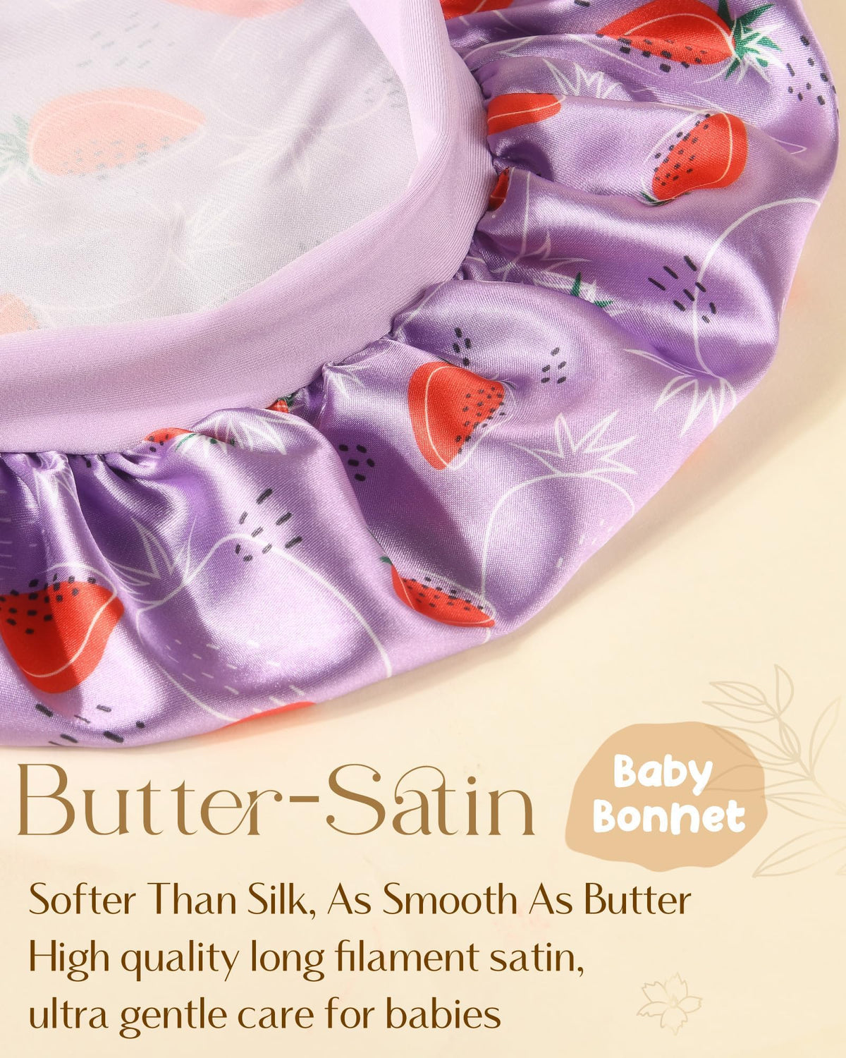 YANIBEST satin bonnet in lifestyle setting on a child's bed