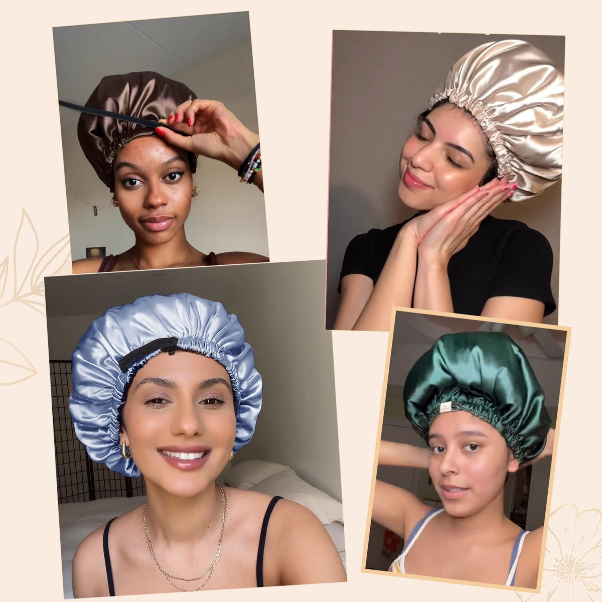 YANIBEST Satin Bonnet in packaging with product details