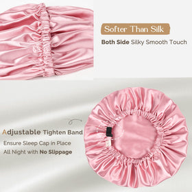 YANIBEST Satin Bonnet in pink colour on a bed