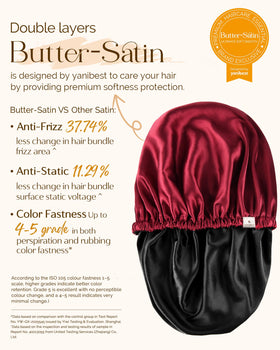 YANIBEST Satin Bonnet in pink on a bed