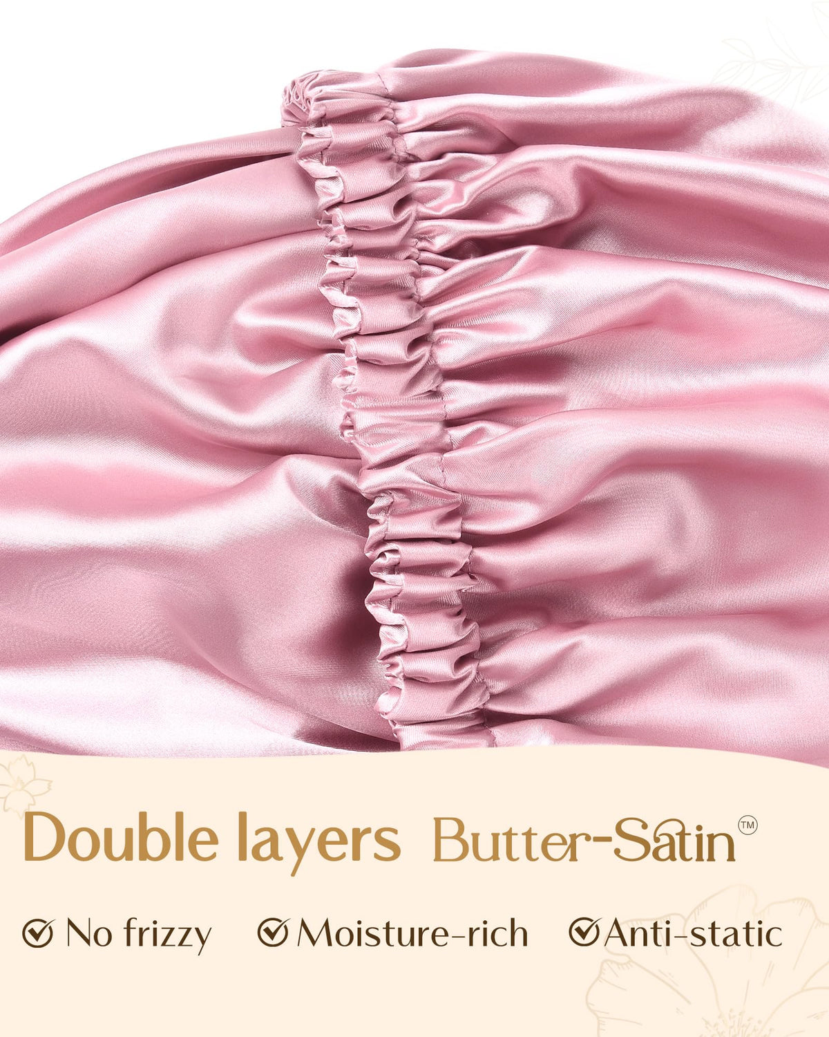 YANIBEST Satin Bonnet on a pillow demonstrating hair protection