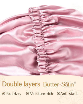 YANIBEST Satin Bonnet on a pillow demonstrating hair protection