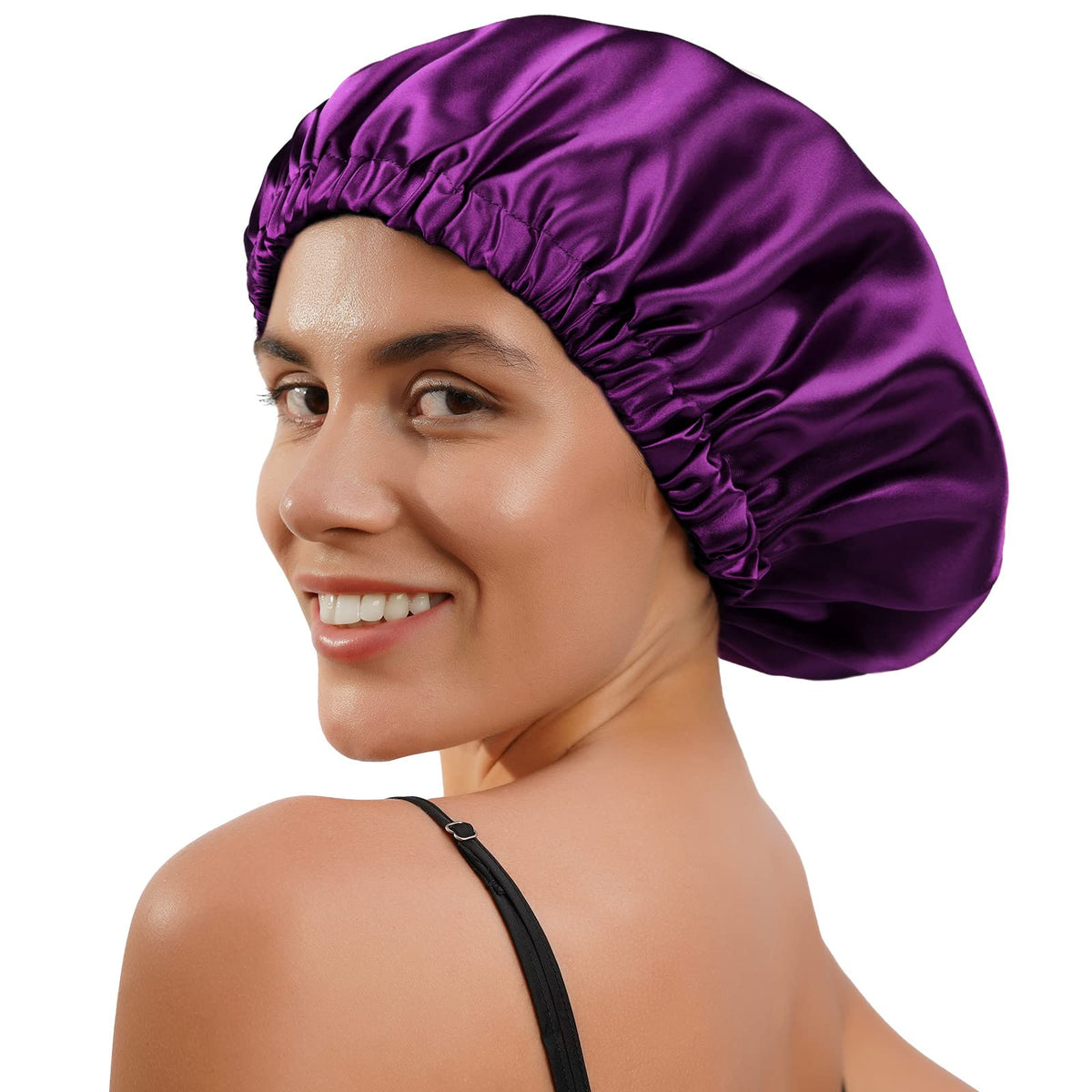 YANIBEST Satin Bonnet on a pillow showcasing hair protection