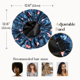 YANIBEST Satin Bonnet reversible side showing two colours
