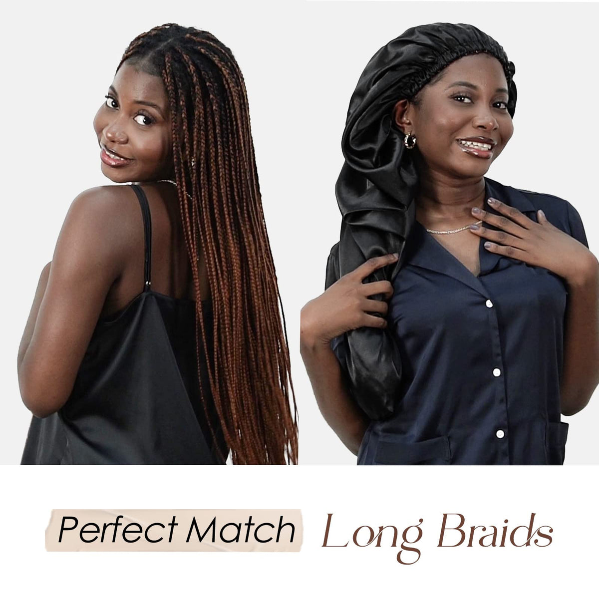 YANIBEST Satin Bonnet showing adjustable drawstring and elastic band
