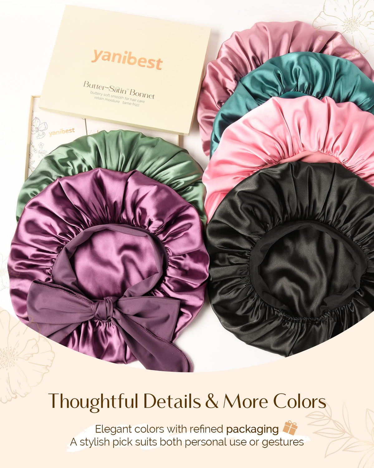 YANIBEST Satin Bonnet side view showing fit