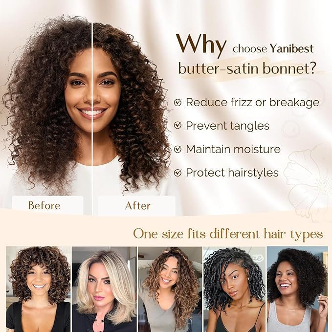 YANIBEST satin bonnet styled as a bow