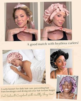 YANIBEST Satin Bonnet styled with a bow