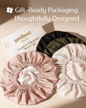 YANIBEST Satin Lined Shower Cap accommodating long curly hair