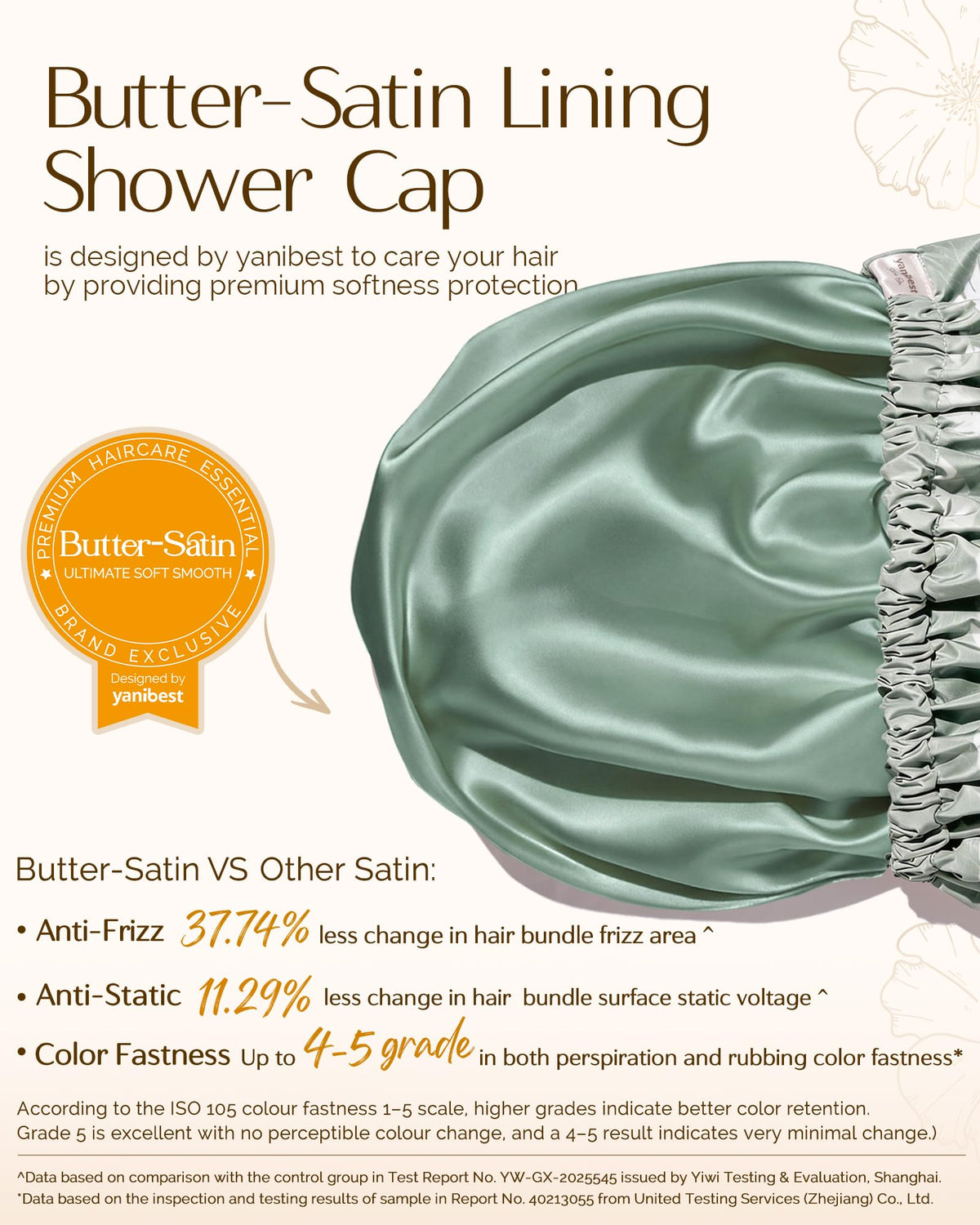 YANIBEST Satin Lined Shower Cap in Peachy Pink colour lifestyle scene