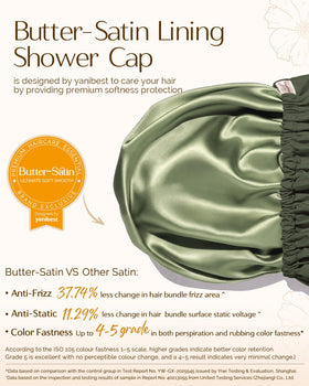 YANIBEST Satin Lined Shower Cap in Peachy Pink packaging