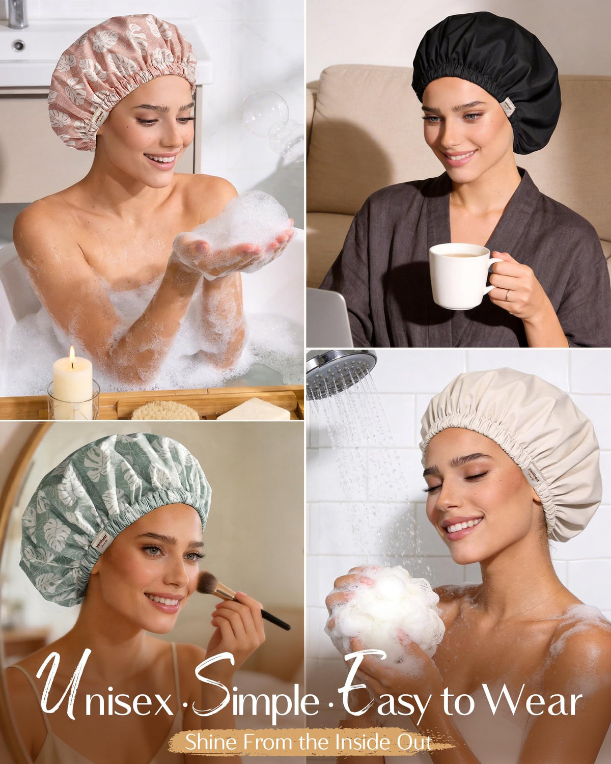 YANIBEST Satin Lined Shower Cap packaged for gifting